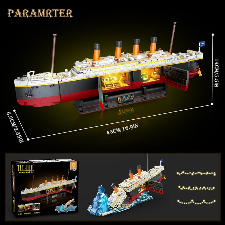 Titanic - Juego de construcción con luz 2 en 1 Titanic