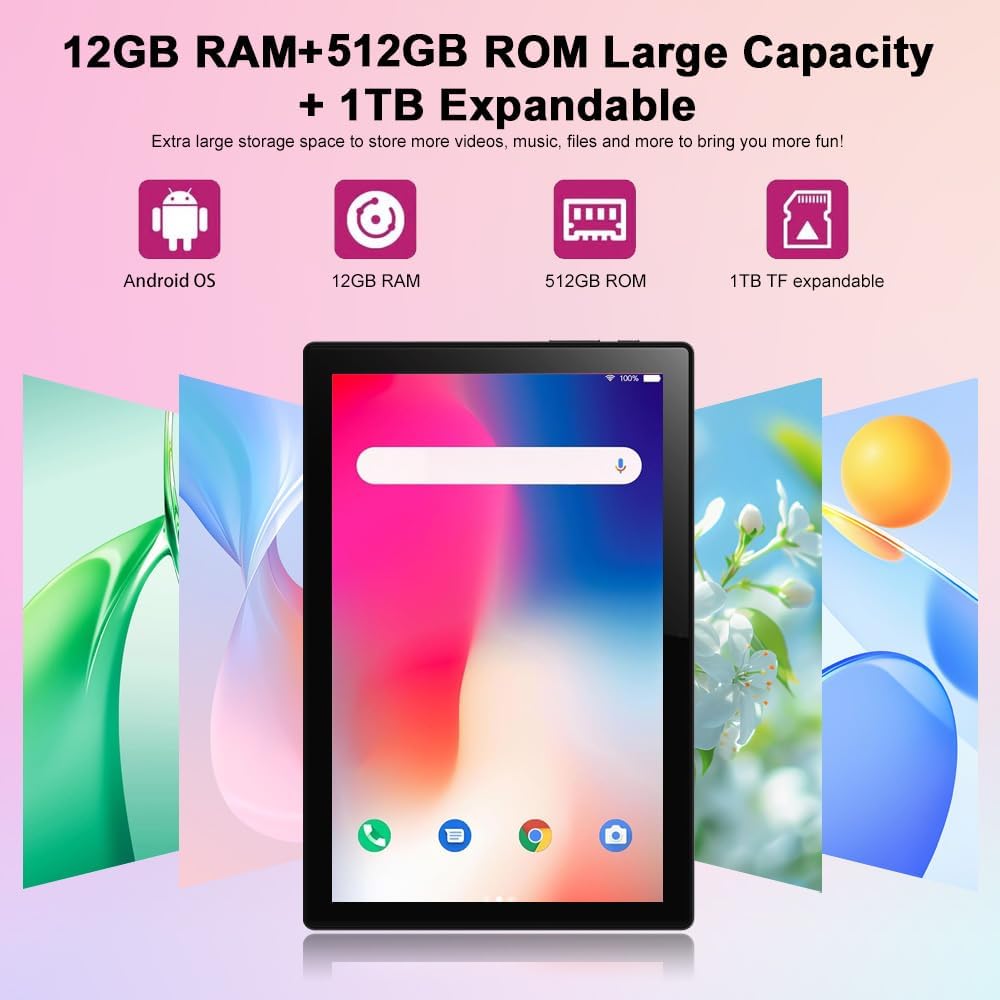 Crelander Tablet Android 13 de 10.1 pulgadas con ranura para tarjet...