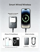 LISEN Banco de energía magnético para iPhone Qi2 certificado [0.3 p...