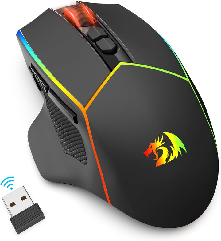 Redragon Ratón Inalámbrico para Juegos, Ratón Ergonómico para Juego...