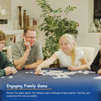 Juego de estrategia de palabras con bolsa de viaje, rompecabezas de palabras para adultos, familia y niños, juego divertido para edades 8+, 1-4 jugadores