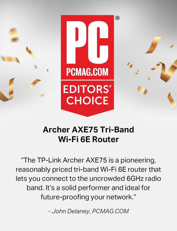 TP-Link AXE5400 - Enrutador WiFi 6E de tres bandas (Archer AXE75),...