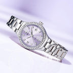 Reloj OLEVS para Mujer, Reloj de Plata para Mujer, Reloj de Vestir con Diamantes, Relojes para Mujeres con Pequeña Correa, Reloj de Lujo de Acero Inoxidable Resistente al Agua, Reloj Analógico de
