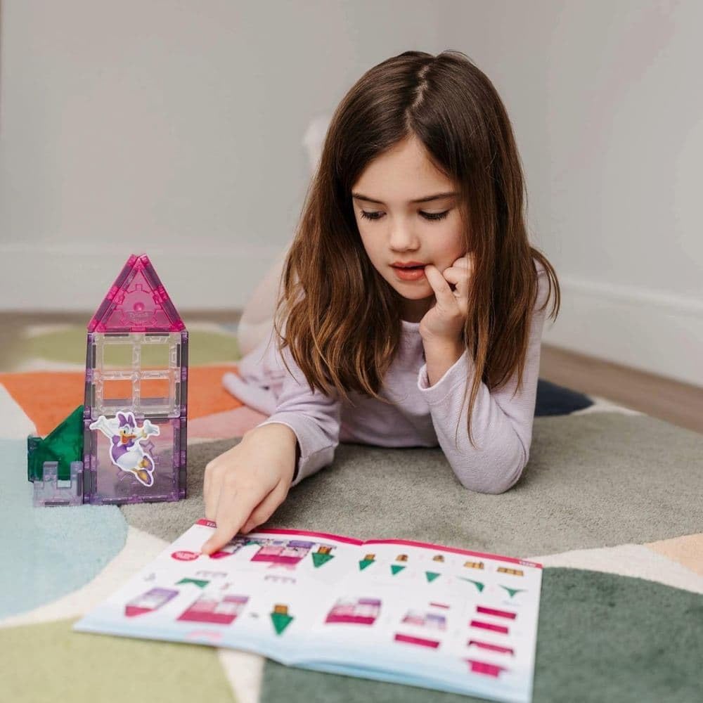 Tytan Juego Oficial de Fichas Magnéticas de Personajes de Disney Junior Minnie Mouse – Juguete de Construcción STEAM de 21 Piezas con Calcomanías Reutilizables y Manual de Instrucciones – Juguete