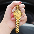 OLEVS Reloj de Lujo para Mujeres, Modo Pequeño de Muñeca, Acero Inoxidable, Reloj para Damas, Calendario