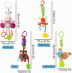 Sealive Juguetes Musicales Sensoriales para Cochecito de Bebé de 4 Piezas, Sonajeros Suaves Colgantes de Felpa para Actividades, Juguetes para Cuna y Asiento de Auto para Bebés Niño y Niña