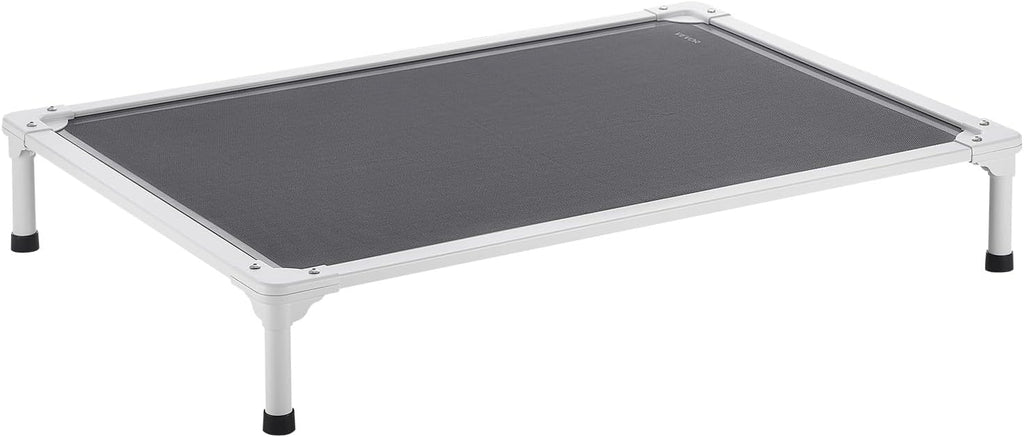 VEVOR Cama elevada para perros a prueba de mordidas, cuna elevada portátil para perro con marco de metal de tubo de aluminio y malla de textileno transpirable, cama hamaca elevada para interiores y exteriores, L, gris