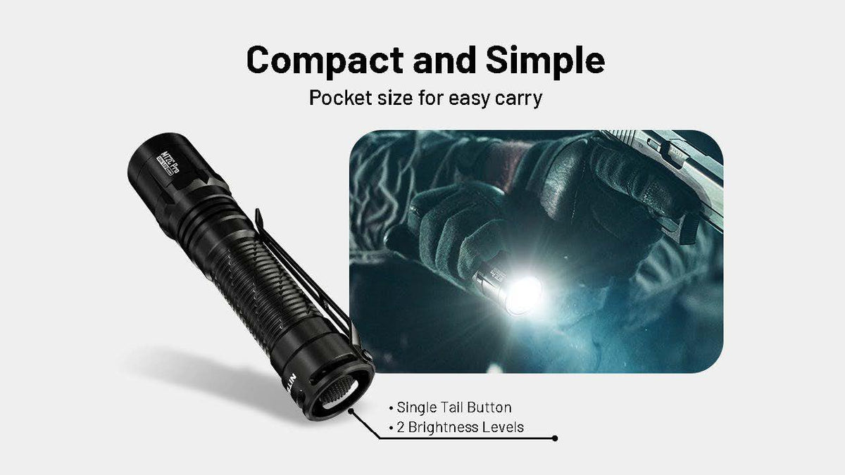 Nitecore MT2C Pro - Linterna EDC de 1800 lúmenes, recargable USB-C, LED de alta eficiencia, larga duración, tiro largo, delgada, ligera para transporte diario, guantera o al aire libre