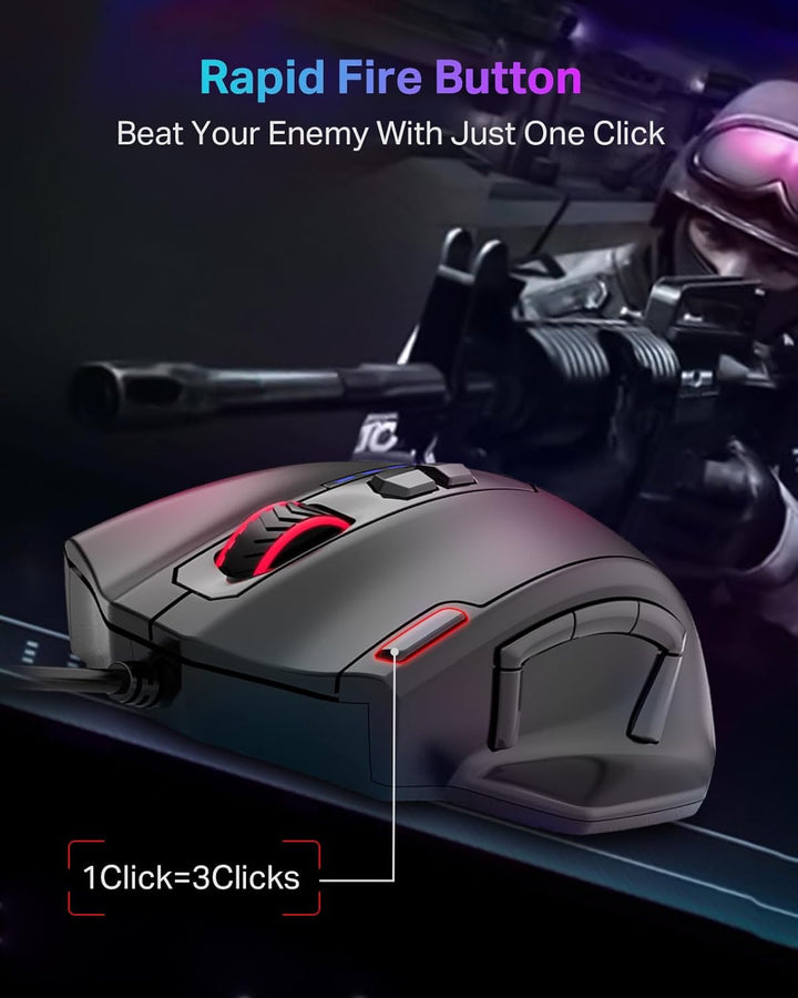 E-YOOSO Ratón grande para juegos con cable mouse grande