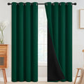 SimpleHome Cortinas opacas 100% verde oscuro, oscurecimiento de habitación