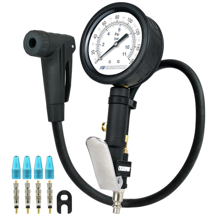 CycloSpirit Inflador Presta y Schrader para Compresores de Aire, Po...