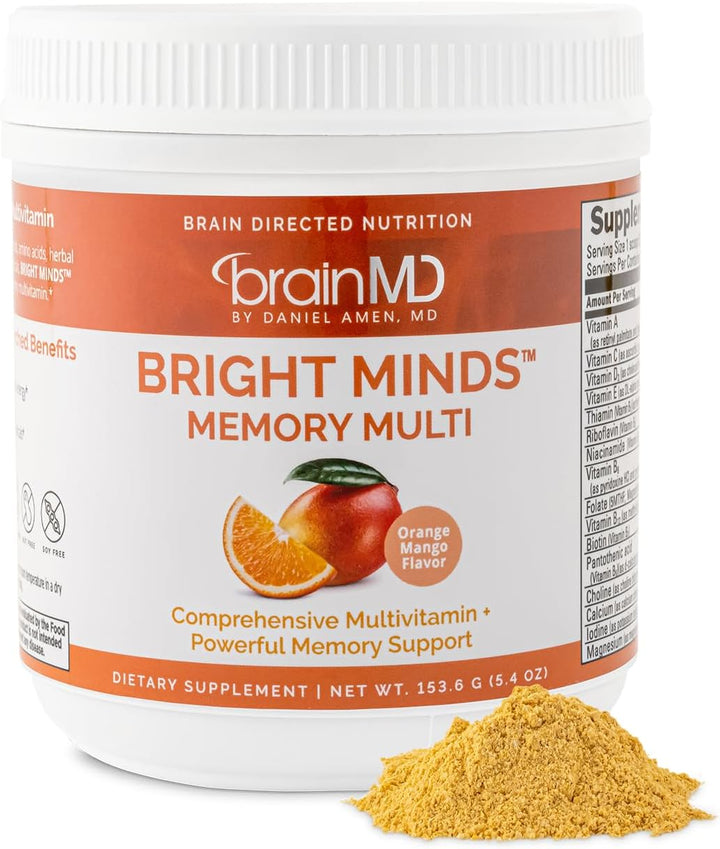 BRAINMD Dr Amen BRIGHT MINDS Memory Multi, sabor naranja y mango, p...