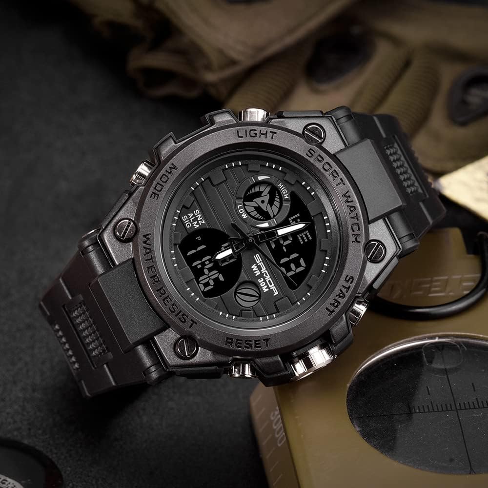 Relojes deportivos para hombre al aire libre, impermeable, militar, fecha, tácticas, LED, alarma, cronómetro