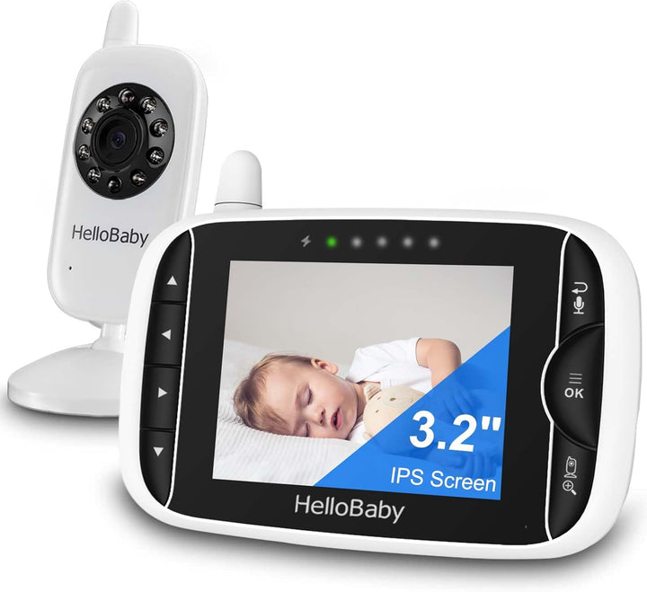 HelloBaby Monitor de video para bebés con cámara y audio, pantalla...