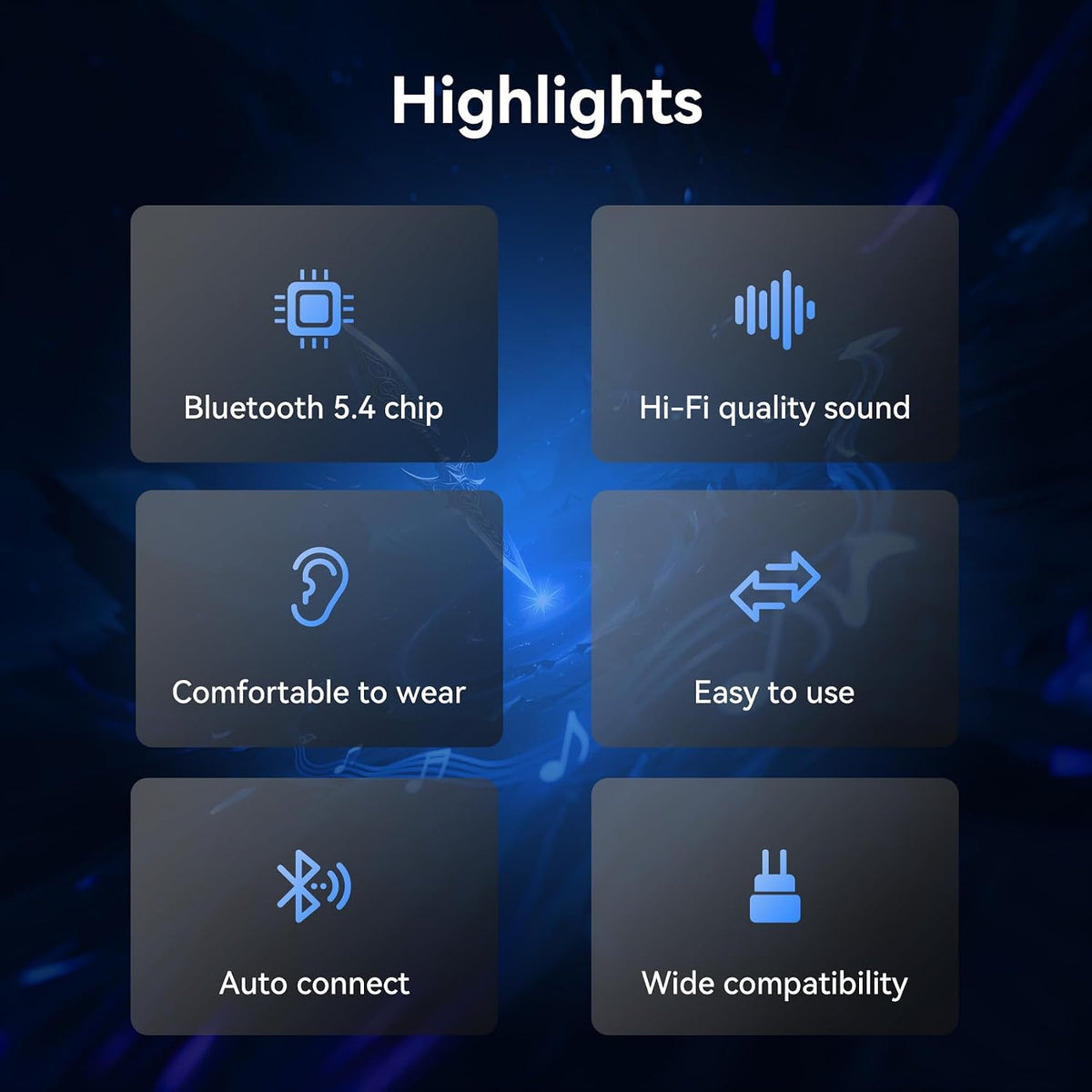 Adaptador Bluetooth KBEAR BT15 PRO IEM, módulo TWS de 5.4 Bluetooth 5.4 de 2 pines para Moondrop CHU II/Aria/Blessing, KZ ZST/AS10/ZST-X/ZSR/ES4/EDC, para Truthear Hexa/Zero (2 pines)