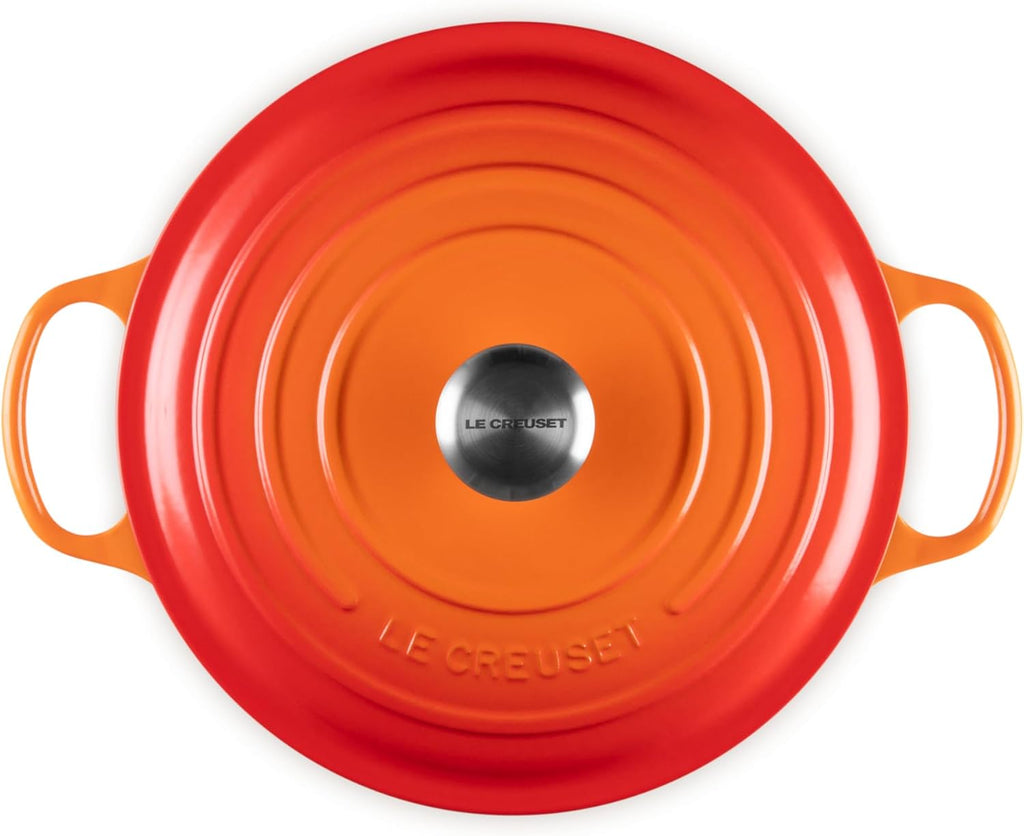Le Creuset Horno holandés redondo de hierro fundido esmaltado, 7.25 cuartos de galón, Fuego