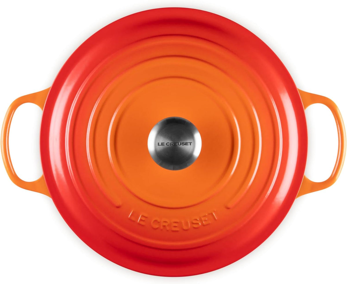 Le Creuset Horno holandés redondo de hierro fundido esmaltado, 7.25 cuartos de galón, Fuego
