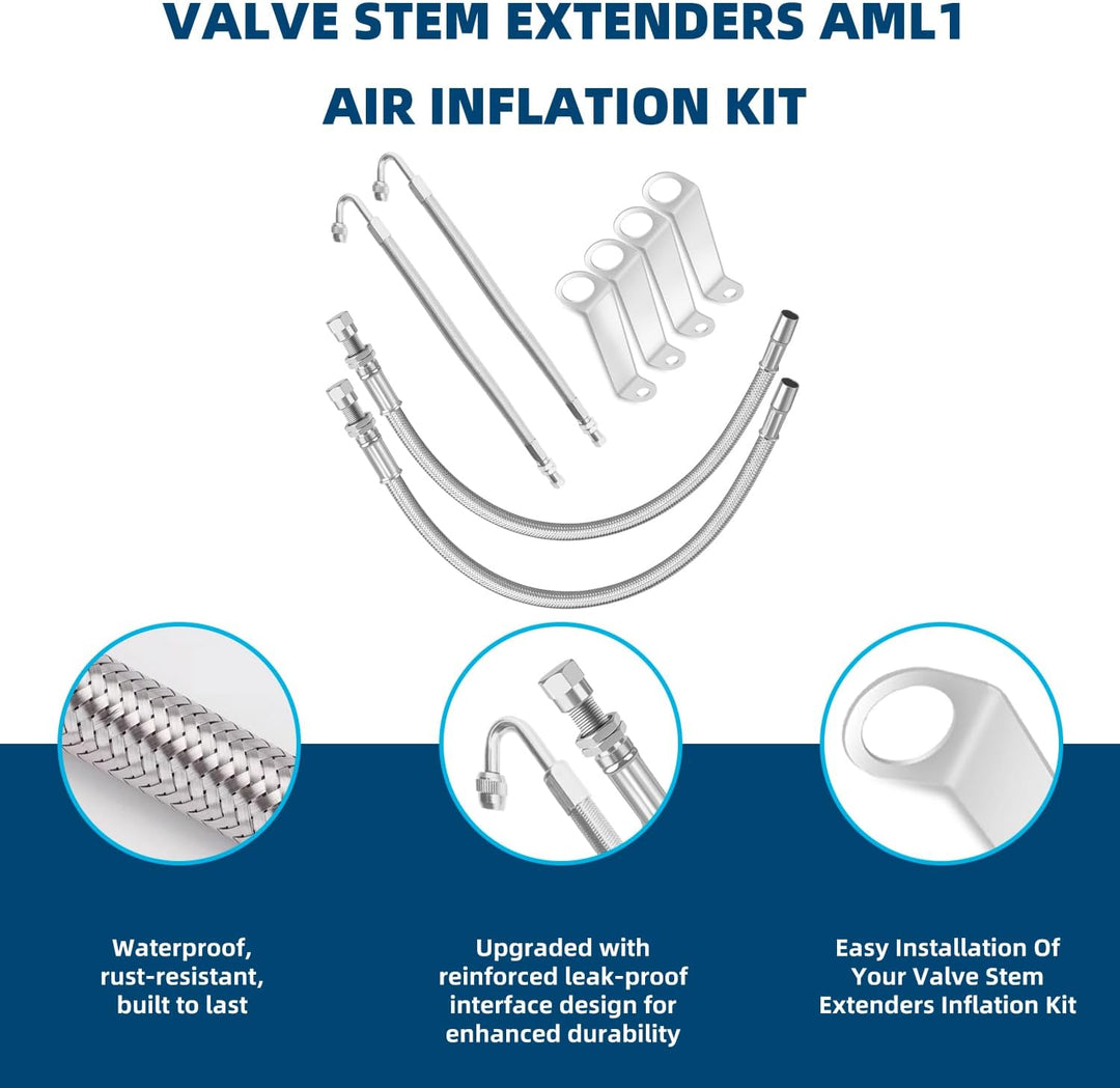 Kit de Inflado de Aire para Neumáticos Dobles, Extensión de Válvula...