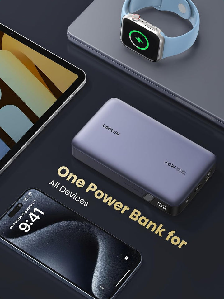 UGREEN Paquete de banco de energía de 100W 20000mAh con cargador US...