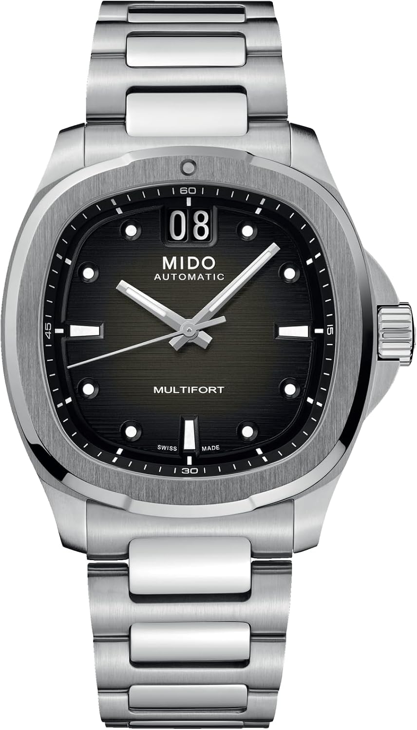 MIDO Multifort TV Big Date - Reloj suizo automático para hombres - Caja de 40mm con respaldo transparente