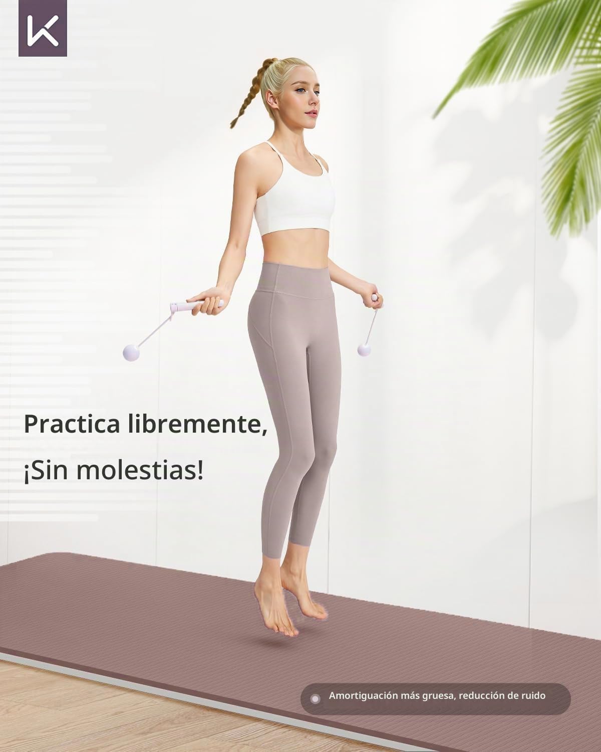 KEEP Esterilla de yoga de 72" x 24", alfombrilla antideslizante TPE de 0.276 in de grosor