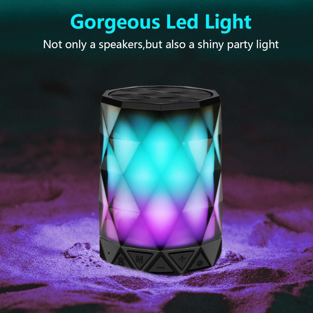 LFS Altavoces Bluetooth portátiles, luz nocturna impermeable, altav...