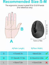 Lekvey Ratón ergonómico, mouse inalámbrico vertical para manos pequ...