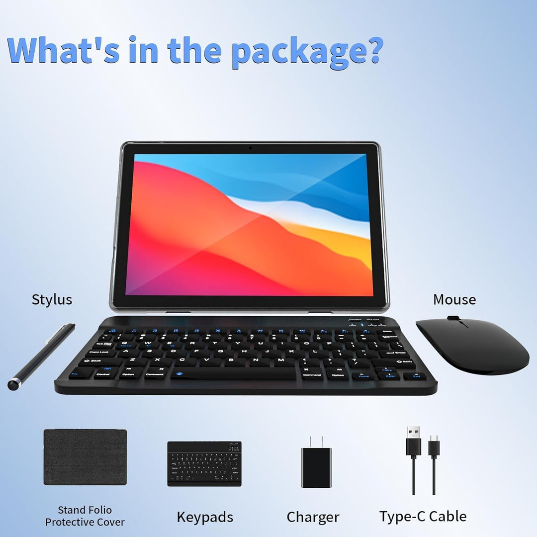 ECOPAD Tablet Android 15, tabletas de 10 pulgadas con ratón y tecla...