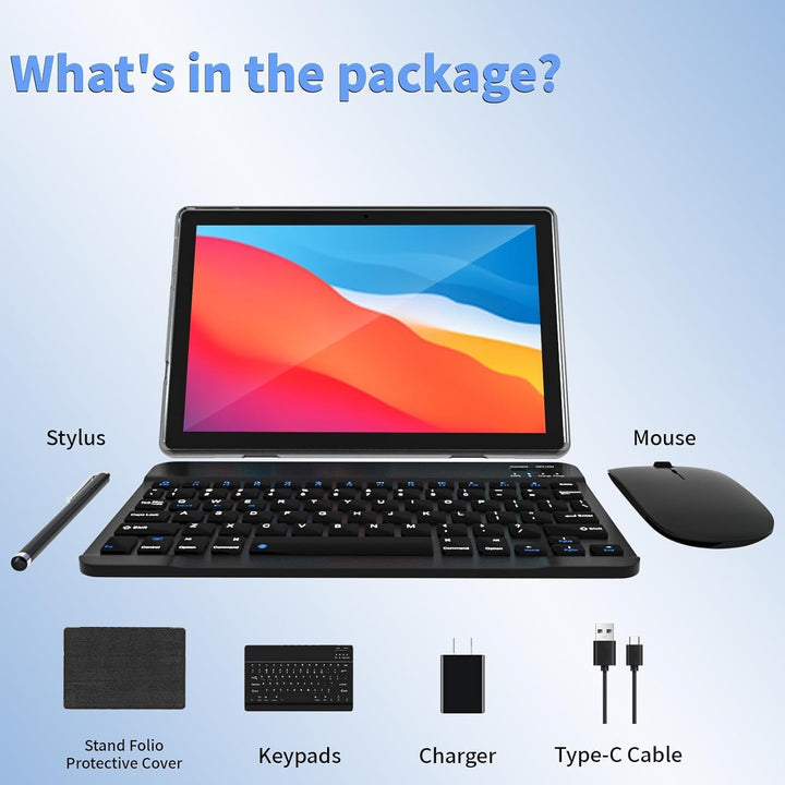 ECOPAD Tablet Android 15, tabletas de 10 pulgadas con ratón y tecla...