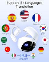 Auriculares de traducción AI en tiempo real 164 idiomas 80H Playtim...