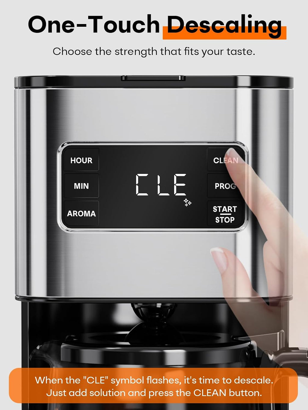 Cafetera de goteo de 12 tazas programable, regular y fuerte, pantalla LED