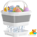 Anivia - Organizador plegable de almacenamiento de juguetes de baño con base extraíble, color gris