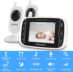 HelloBaby Monitor de bebé con 2 cámaras, monitor de bebé sin WiFi