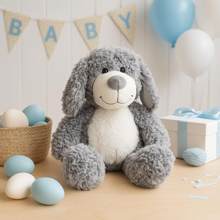 WEIGEDU Peluche de Cachorro Perro Gris Sonriente - Juguetes de Pelu...