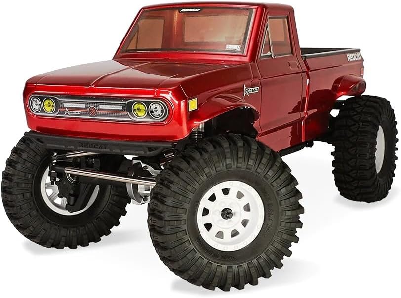 Redcat Ascent 1/10 Escala Rock Crawler – Camión de sendero RC 4WD de alto par con ejes de portal, electrónica impermeable, lista para LiPo, RTR – Escalador de rocas con control remoto de grado aficionado (rojo)