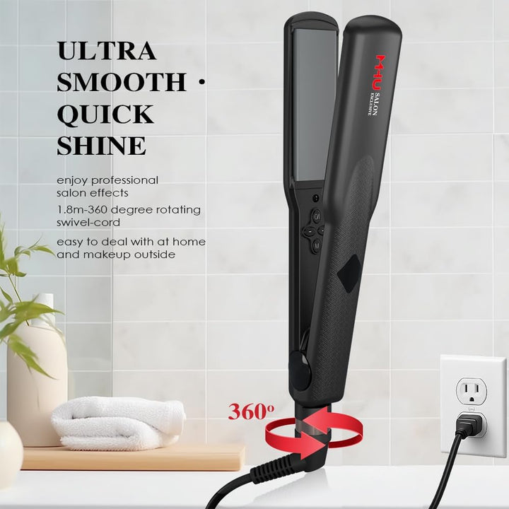 Plancha de pelo portátil 2 en 1 de doble voltaje: 1.25" de anch...