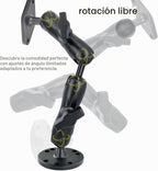 Soporte de bola de aluminio de 1 pulgada, extensión de brazos de doble enchufe con diamante AMPS y base redonda, para montaje en automóvil, barco y tablero, compatible con GPS RAM B tamaño GPS
