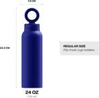 RINGO Pro Botella de agua aislada, soporte magnético para trípode para teléfono, azul, 24 onzas