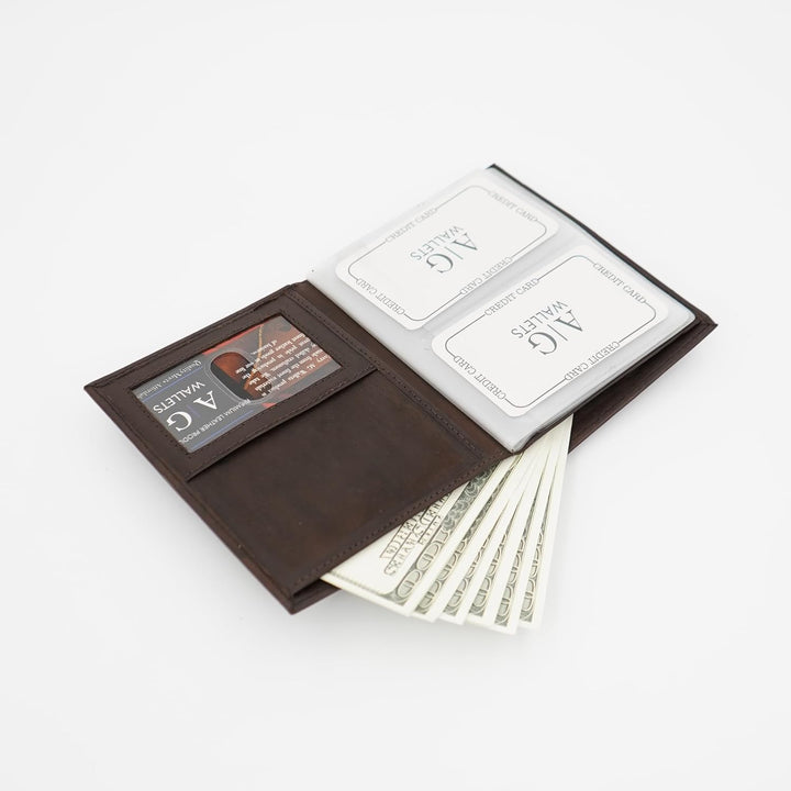 ag wallets Cartera europea hipster de cuero con bloqueo de señal RF...