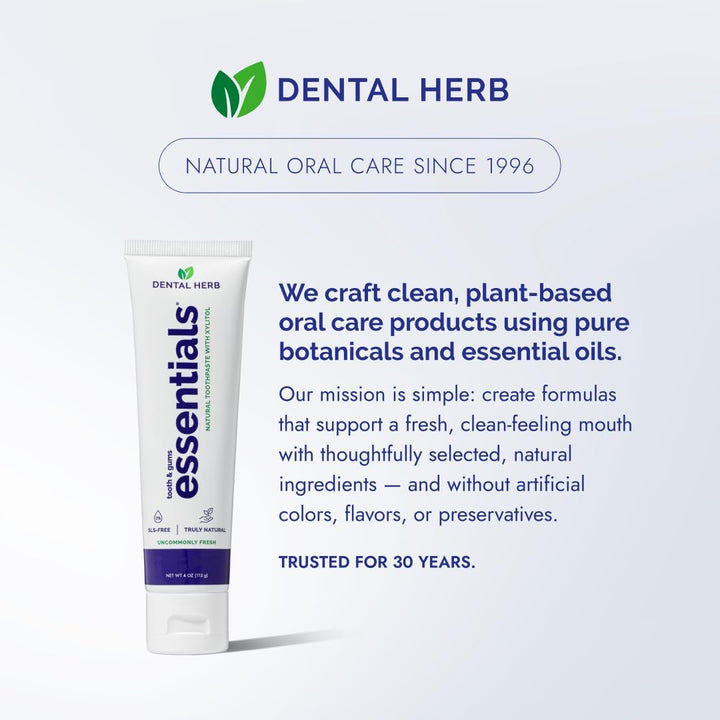 Dental Herb Company Essentials Pasta de dientes sin flúor, paquete...