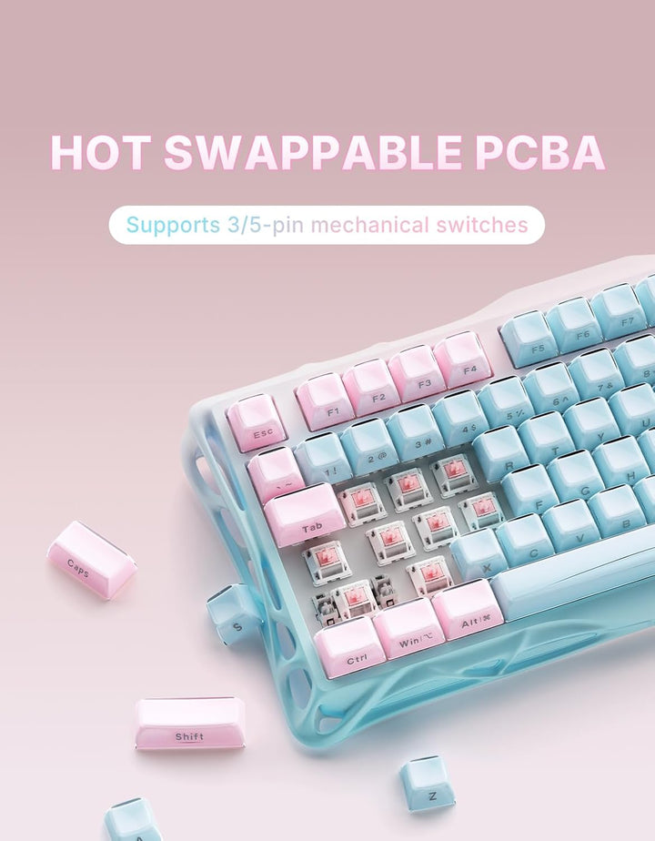 GravaStar Mercury K1 Lite - Teclado para juegos 75%, teclado inalám...