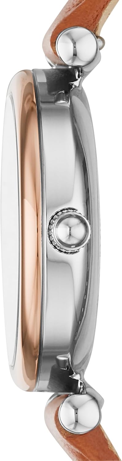 Fossil Carlie - Reloj de cuarzo de acero inoxidable de tres manecillas para mujer