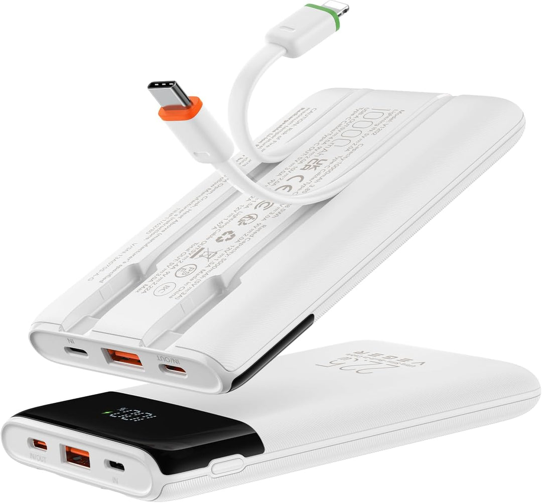 VEGER Cargador portátil, ultra delgado de 22.5 W de carga rápida co...