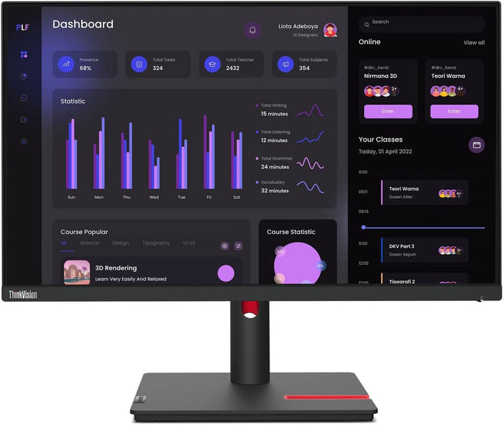 Monitor Lenovo ThinkVision T24i-30 LED Full HD de 24 pulgadas - 16:...