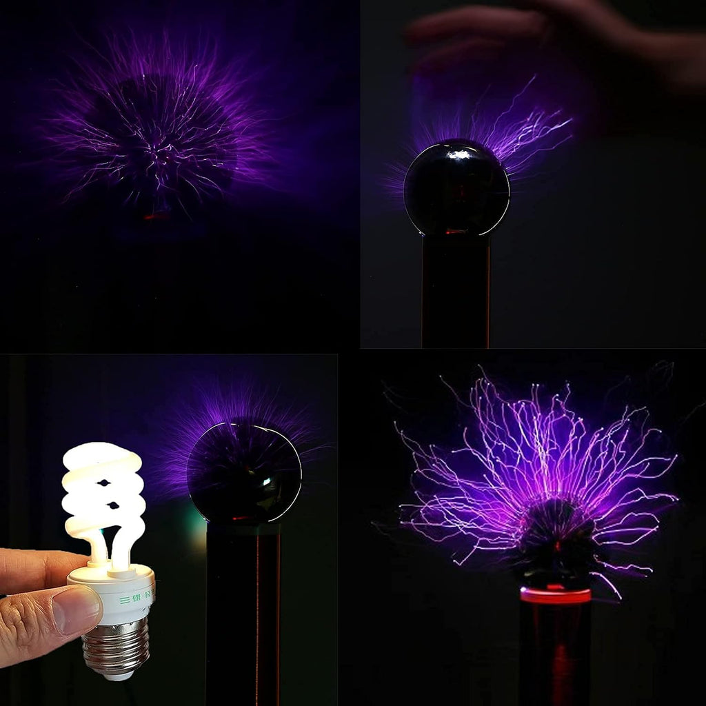 Kit de bricolaje de bobina Tesla, PEMENOL bola de plasma táctil, generador de arco de chispa para enseñanza de física, iluminación artificial de plasma de arco, modelo de experimento científico para