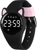 Relojes para niños y niñas, reloj deportivo digital con contador de pasos, podómetro, alarma de vibración, sin aplicación, impermeable, rastreador de fitness, reloj para niños, niñas, adolescentes
