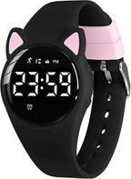 Relojes para niños y niñas, reloj deportivo digital con contador de pasos, podómetro, alarma de vibración, sin aplicación, impermeable, rastreador de fitness, reloj para niños, niñas, adolescentes