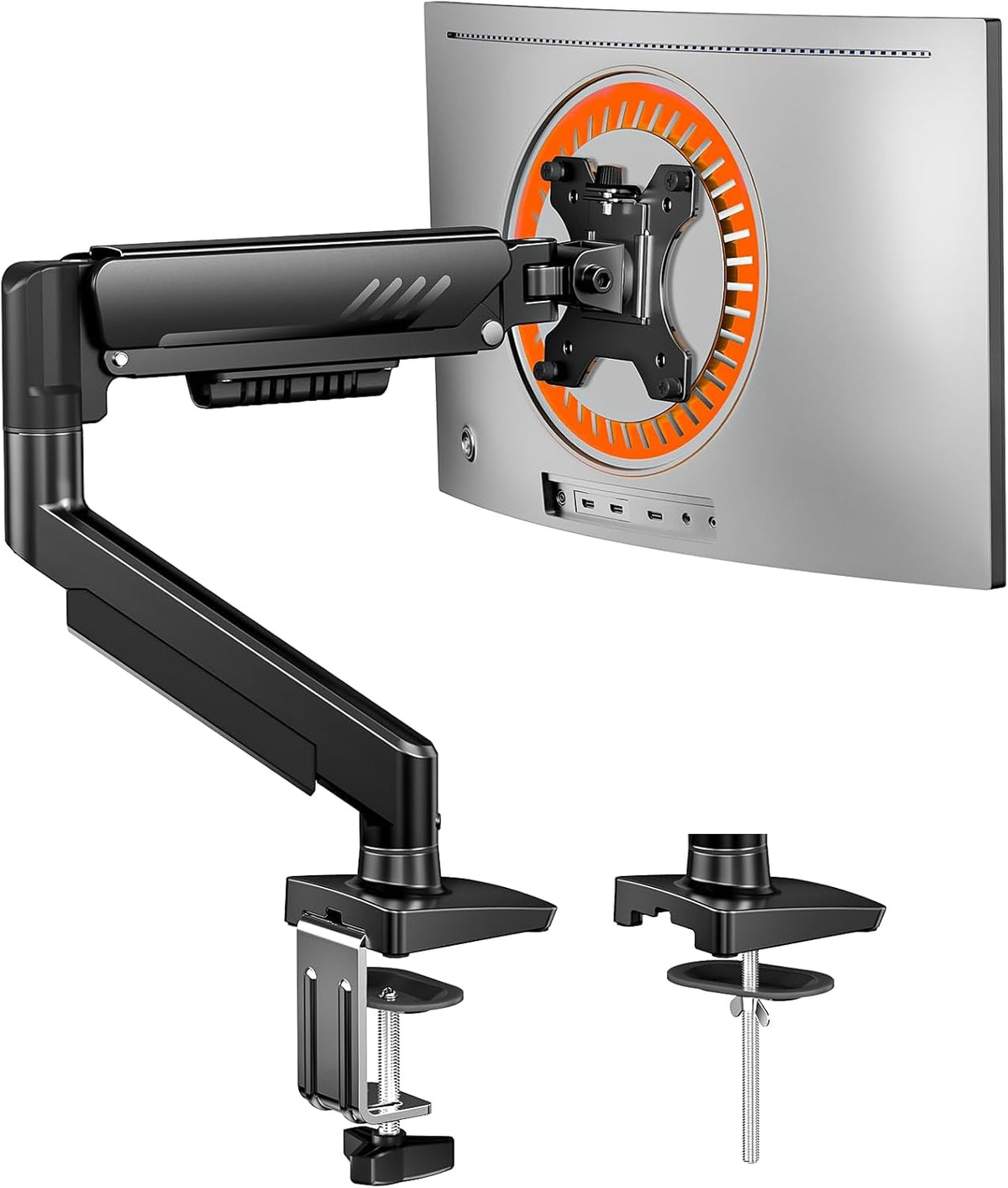 ErGear Brazo de Monitor Único, Montura de Monitor Completamente Ajustable para Pantallas de 13–34 Pulgadas, Soporte de Monitor de Computadora de Instalación Rápida con Montaje VESA Sin Herramientas