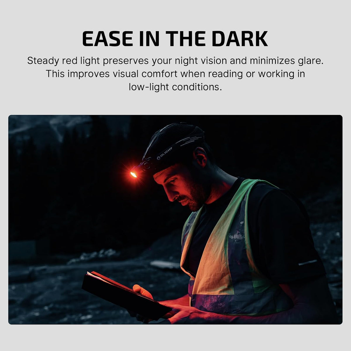 OLIGHT Perun 3 - Linterna frontal recargable, luz roja, impermeable