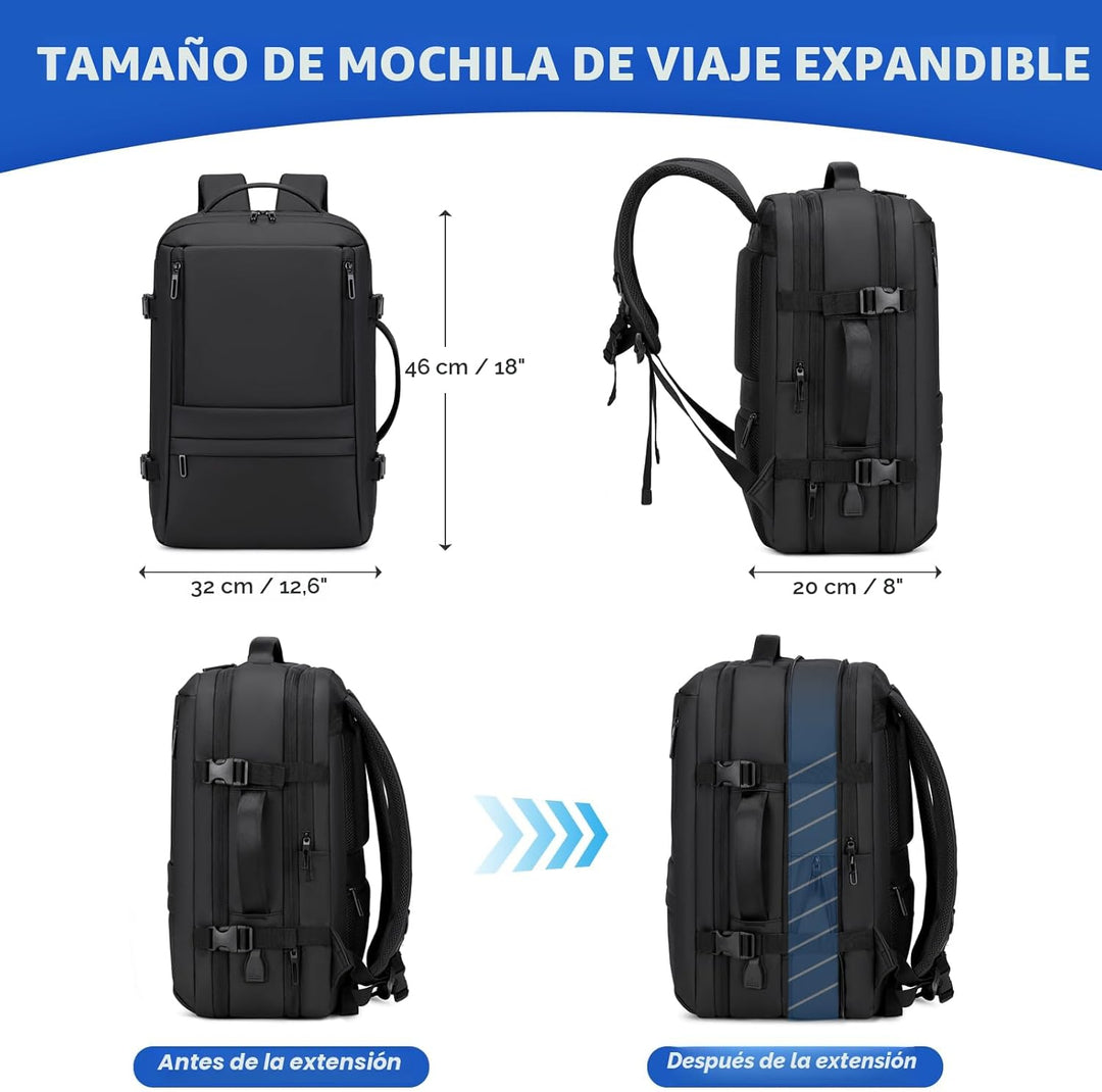 Rcrirth Mochila de viaje de mano para aviones | Mochila expandible...